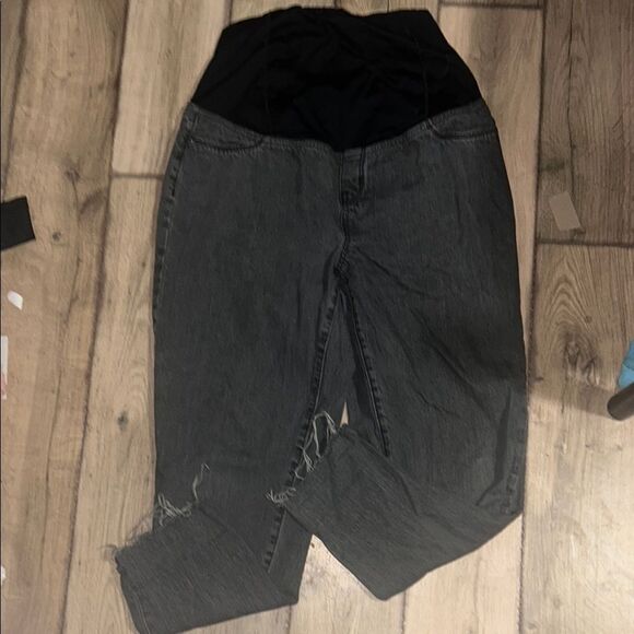 Isabel Maternity by Ingrid & Isabel Black and Gray Boyfriend Jeans - Picture 1 of 5